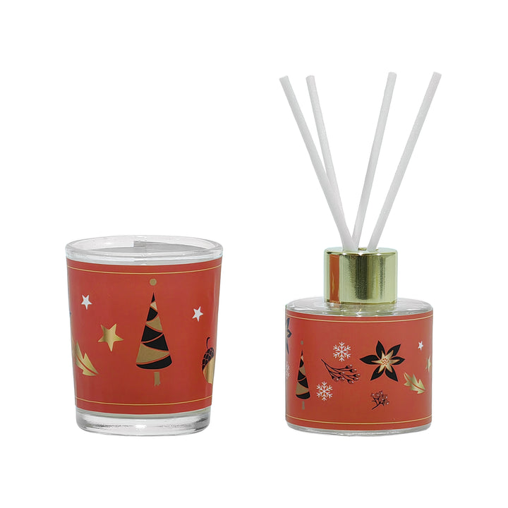 VESTIAMO CASA GRAN NATALE - Diffusore di Fragranza per ambiente Natalizio 40 ml con Candela Profumata