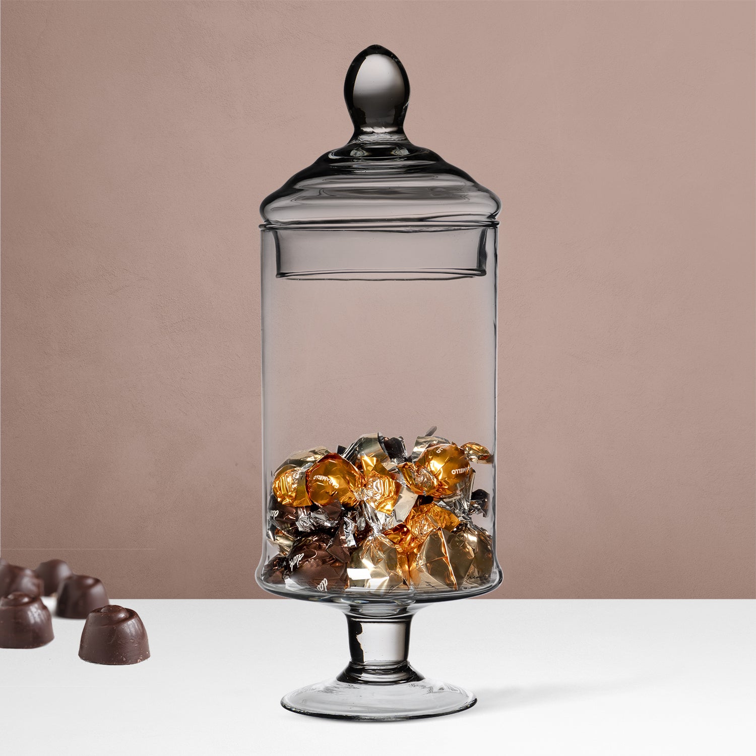 GUSTO CASA - Potiche in Vetro con Coperchio Patisserie h34 diametro 13 cm