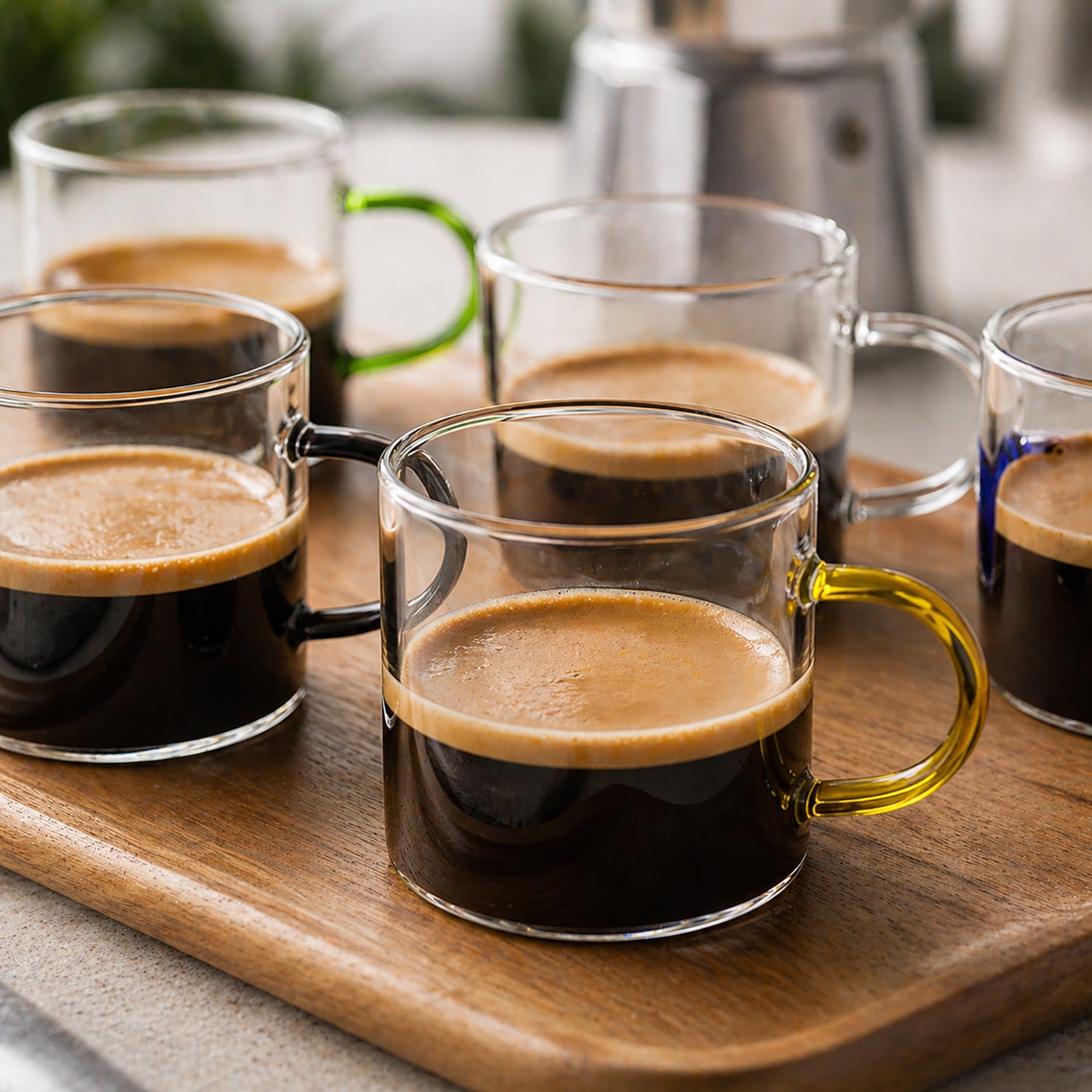 GUSTO CASA - Set 6 Tazzine da Caffè Coffee Break in Vetro Borosilicato 9 cl