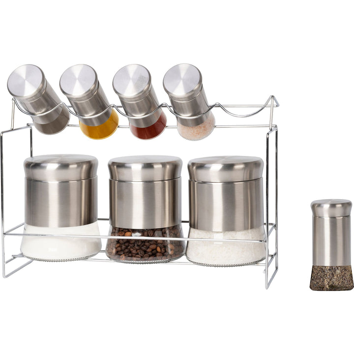 4 Barattoli Spezie In Vetro Con Coperchio In Acciaio - 3 Fori Per Dosaggio - Foto 12