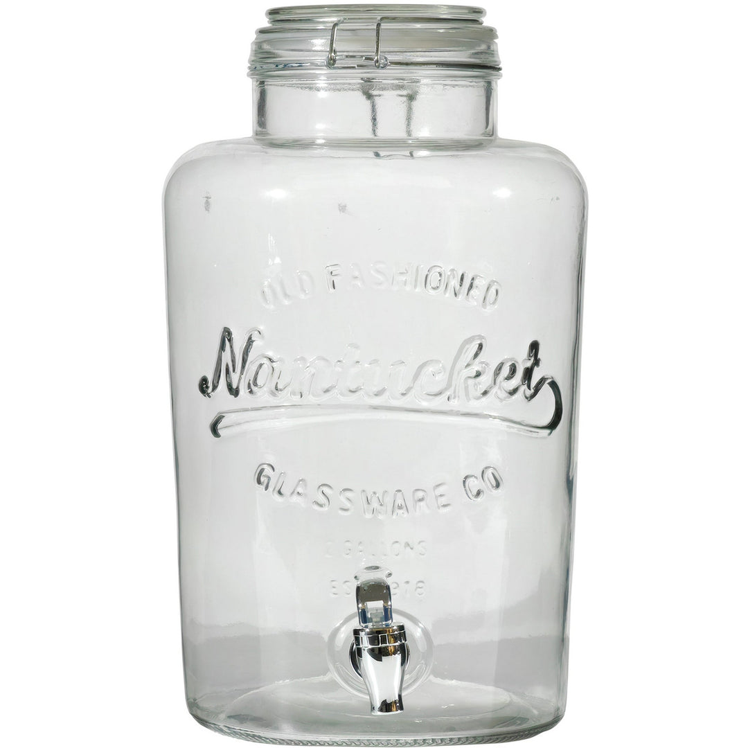 Sliner Set 2 Dispenser Per Bevande In Vetro Con Supporto E Rubinetto Acciaio Inox - 1,3 Galloni, Per Succhi E Acqua A Festa, Compleanno, Matrimonio