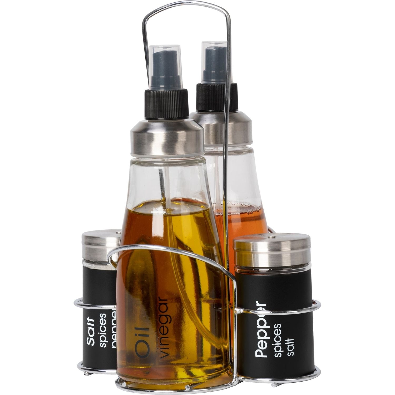 GUSTO CASA - Set menage contenitori in vetro 4 pezzi con stand