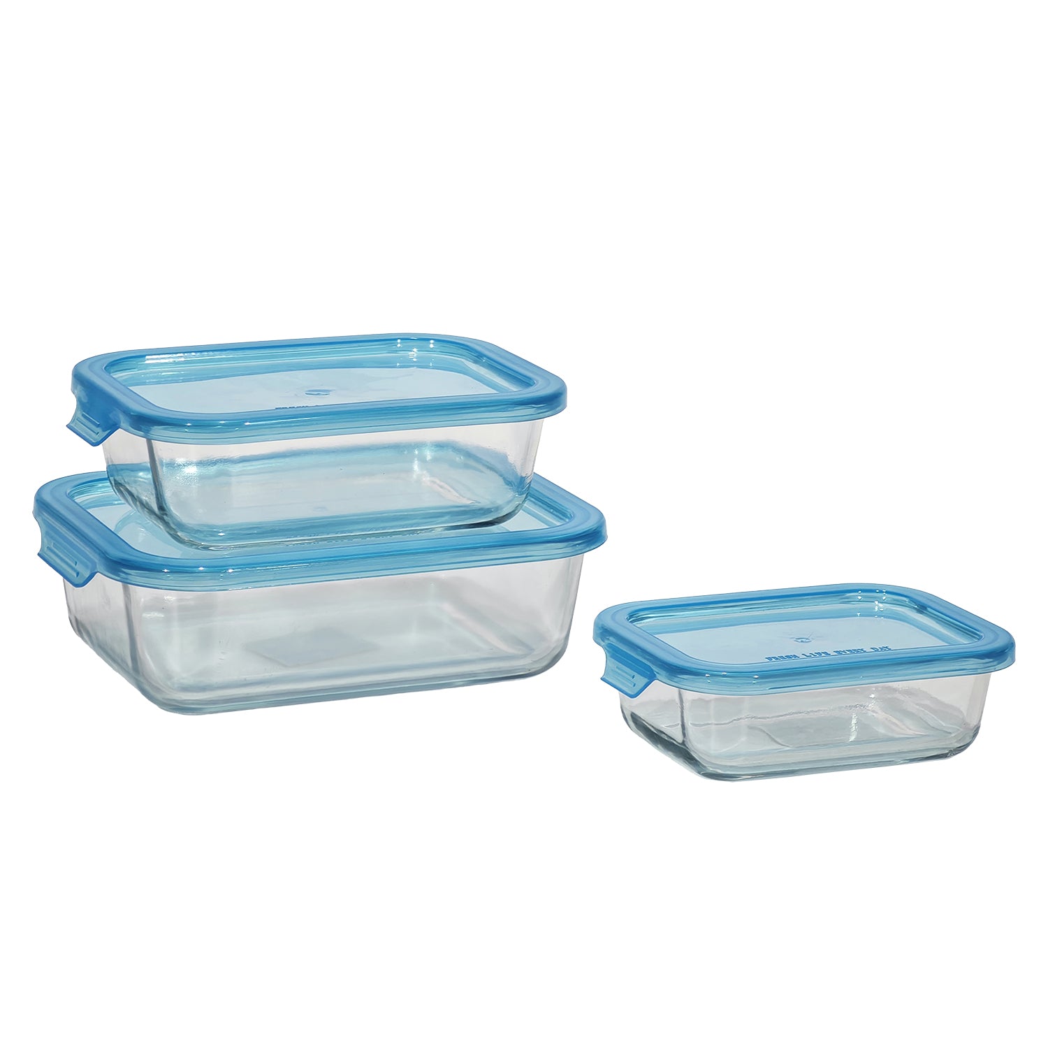 GUSTO CASA - Set 3 Contenitori Salvaspazio in Vetro Borosilicato Food Organizer