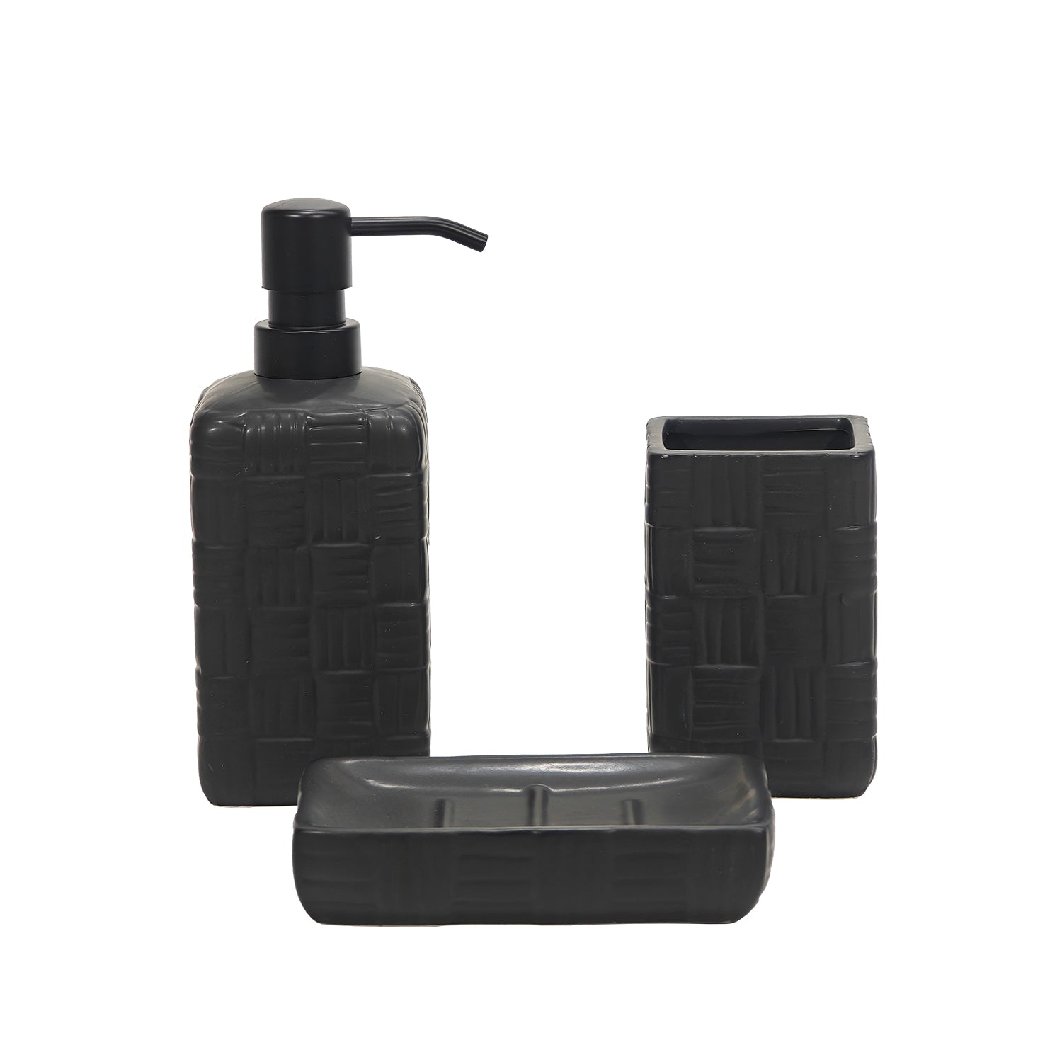 VESTIAMO CASA - Set Bagno 3 pezzi in Ceramica Nero