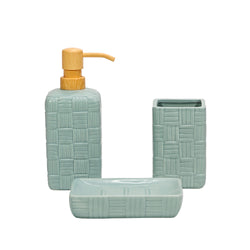 VESTIAMO CASA - Set Bagno 3 pezzi in Ceramica Celeste