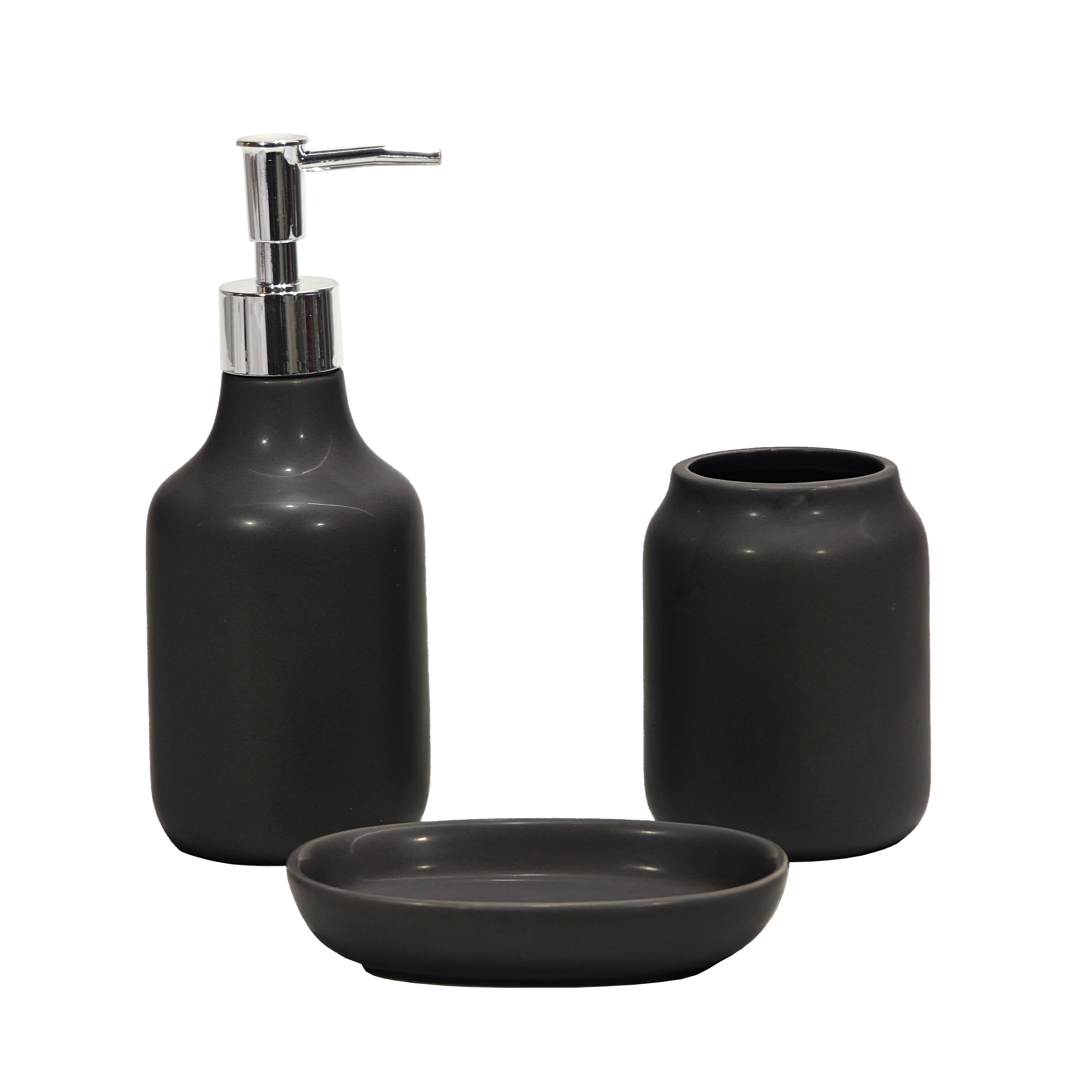 VESTIAMO CASA - Set Bagno 3 pezzi in Ceramica Nero