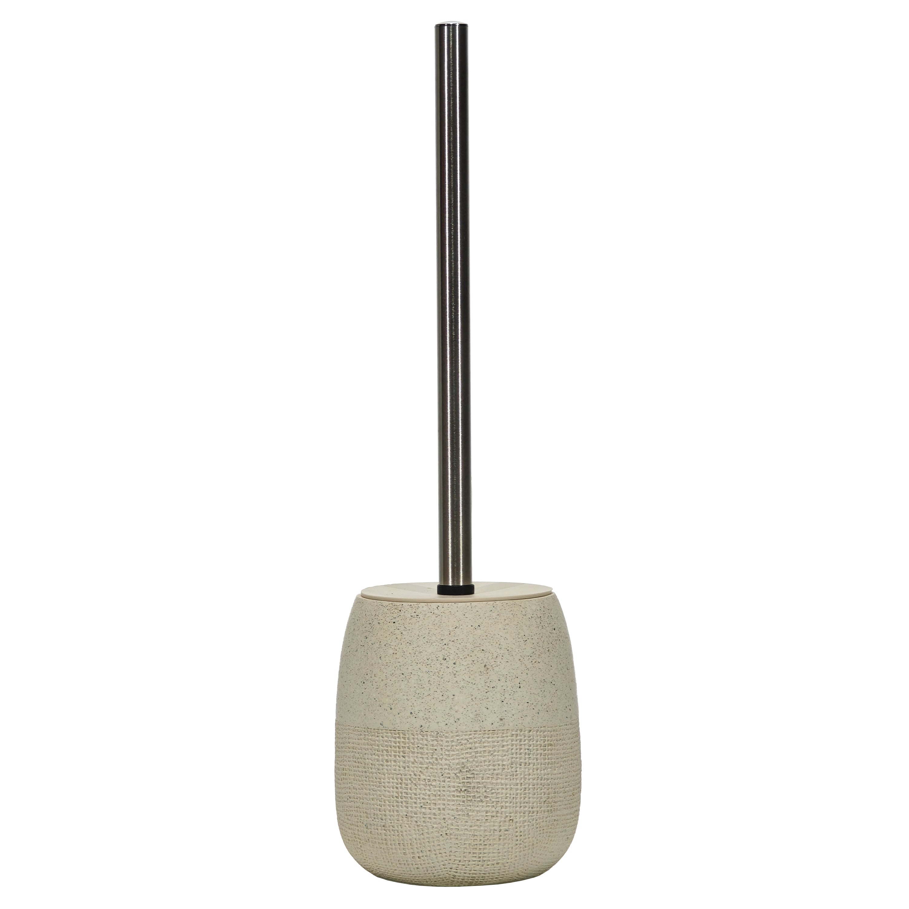 VESTIAMO CASA - Portascopino con scopino in poliresina Beige - h40 cm diametro 12 cm