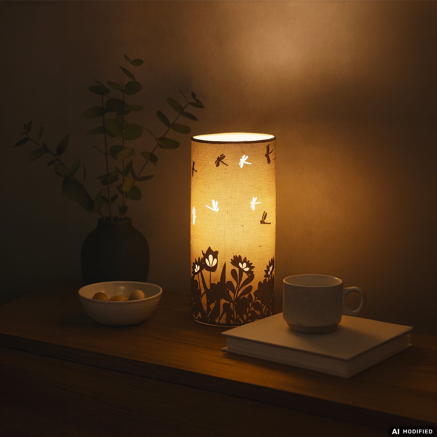 DICTROLUX - Lampada da Tavolo Effetto Telato h25 cm diametro 12,5 cm