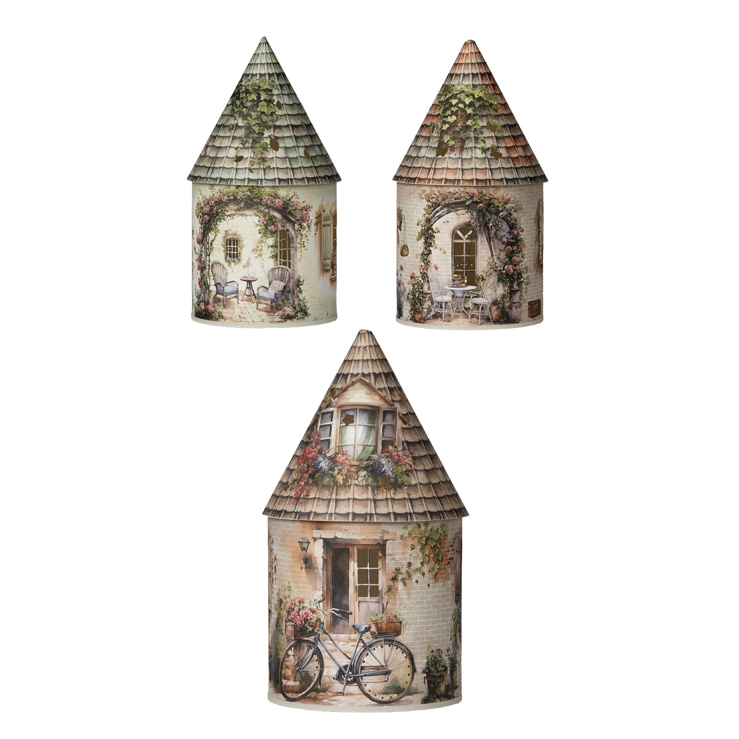 DICTROLUX - Lampada LED Secret Dream Casetta in Carta Telata Olandese h21 cm