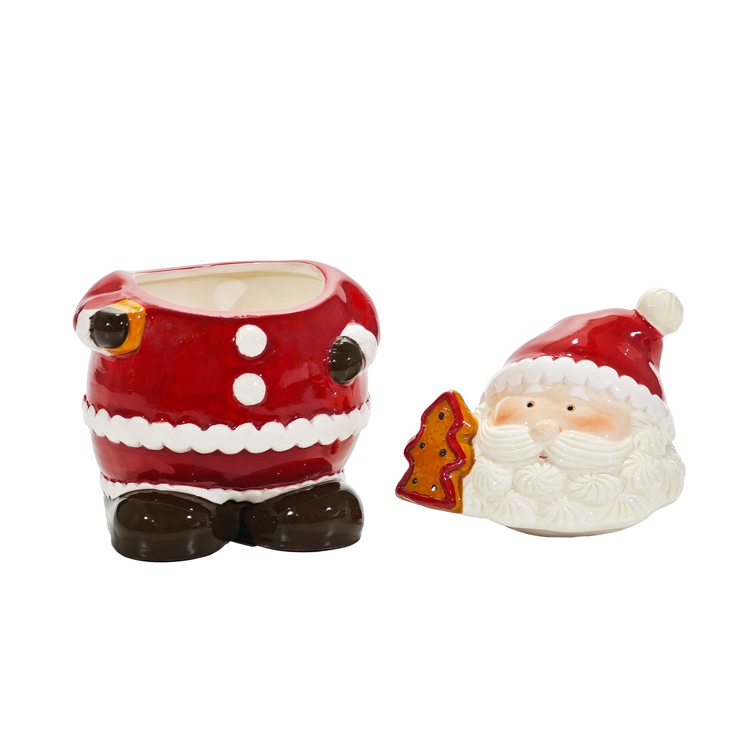 VESTIAMO CASA GRAN NATALE - Cofanetto Natalizio Babbo Natale in Dolomite h22,5 cm diametro 15 cm