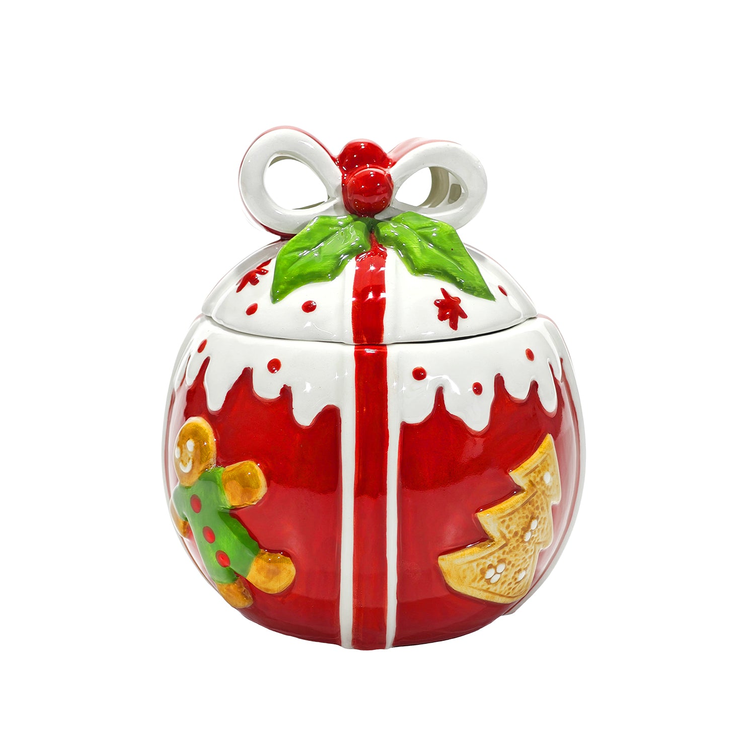 VESTIAMO CASA GRAN NATALE - Cofanetto Natalizio in Dolomite h16,5 cm diametro 13,5 cm