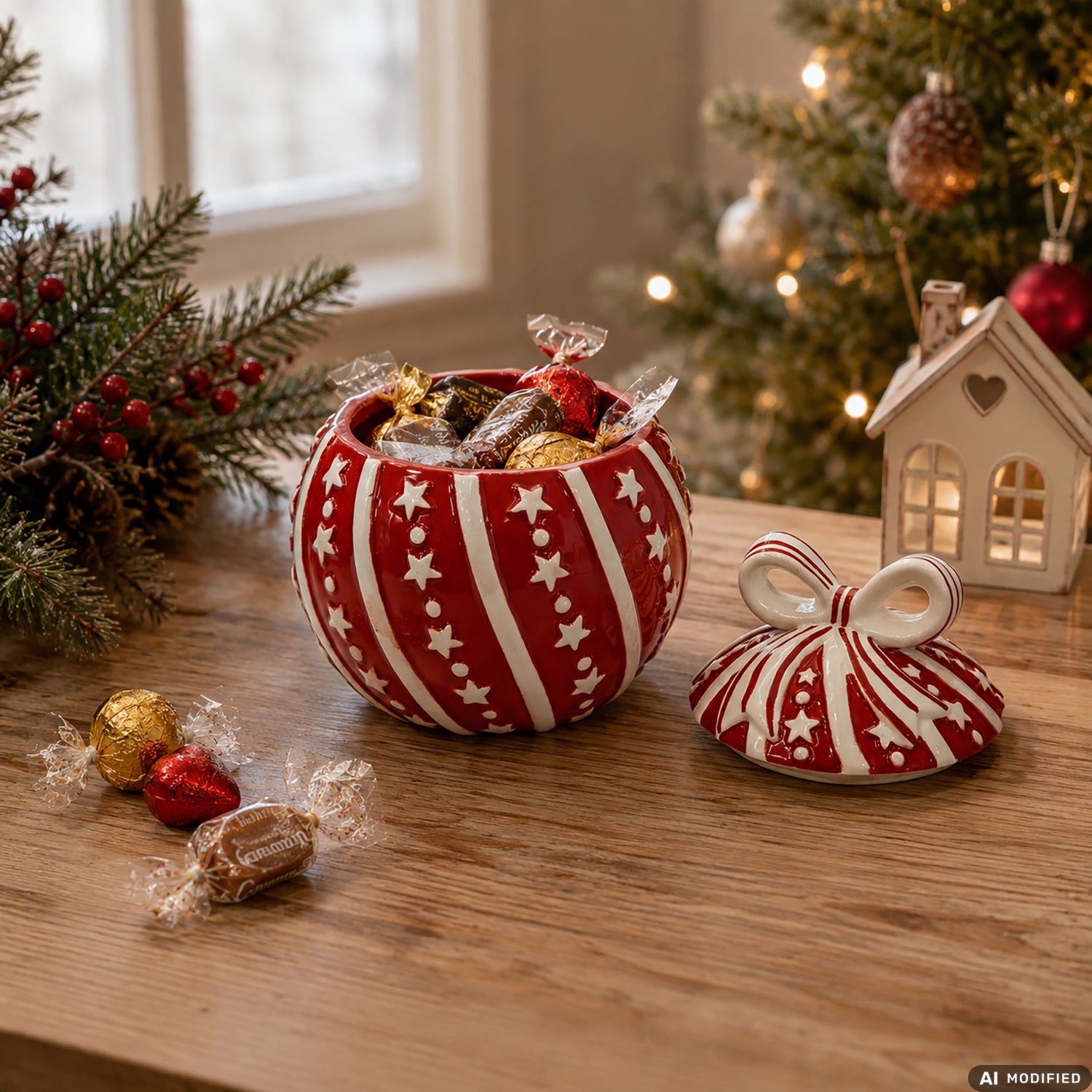 VESTIAMO CASA GRAN NATALE - Cofanetto Natalizio in Dolomite diametro 14 cm