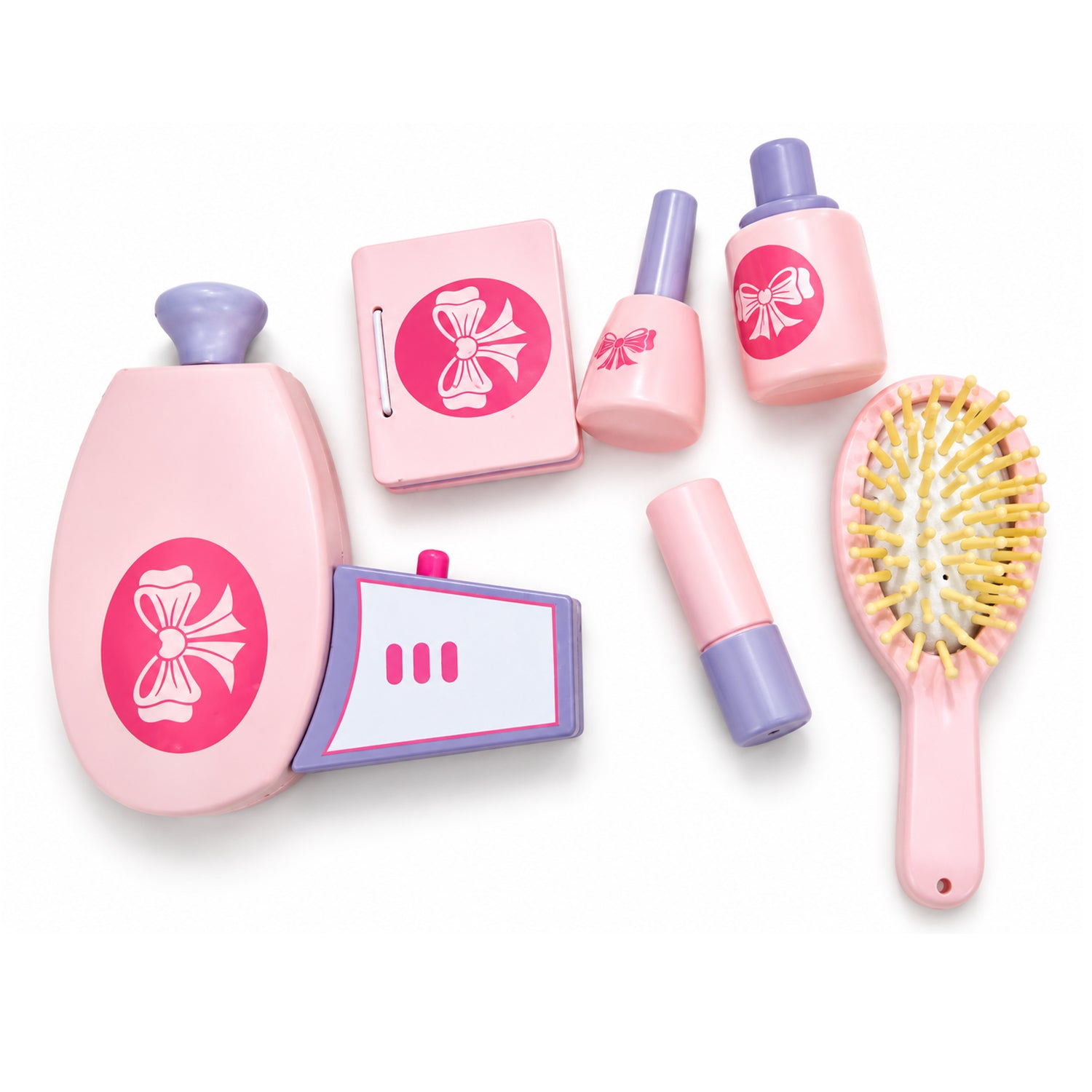 TU GIOCHI - Toeletta Sweet Mirror in Legno con Specchio Luminoso, Sgabello e 6 Accessori 3+ Anni - h91x52x35,5 cm