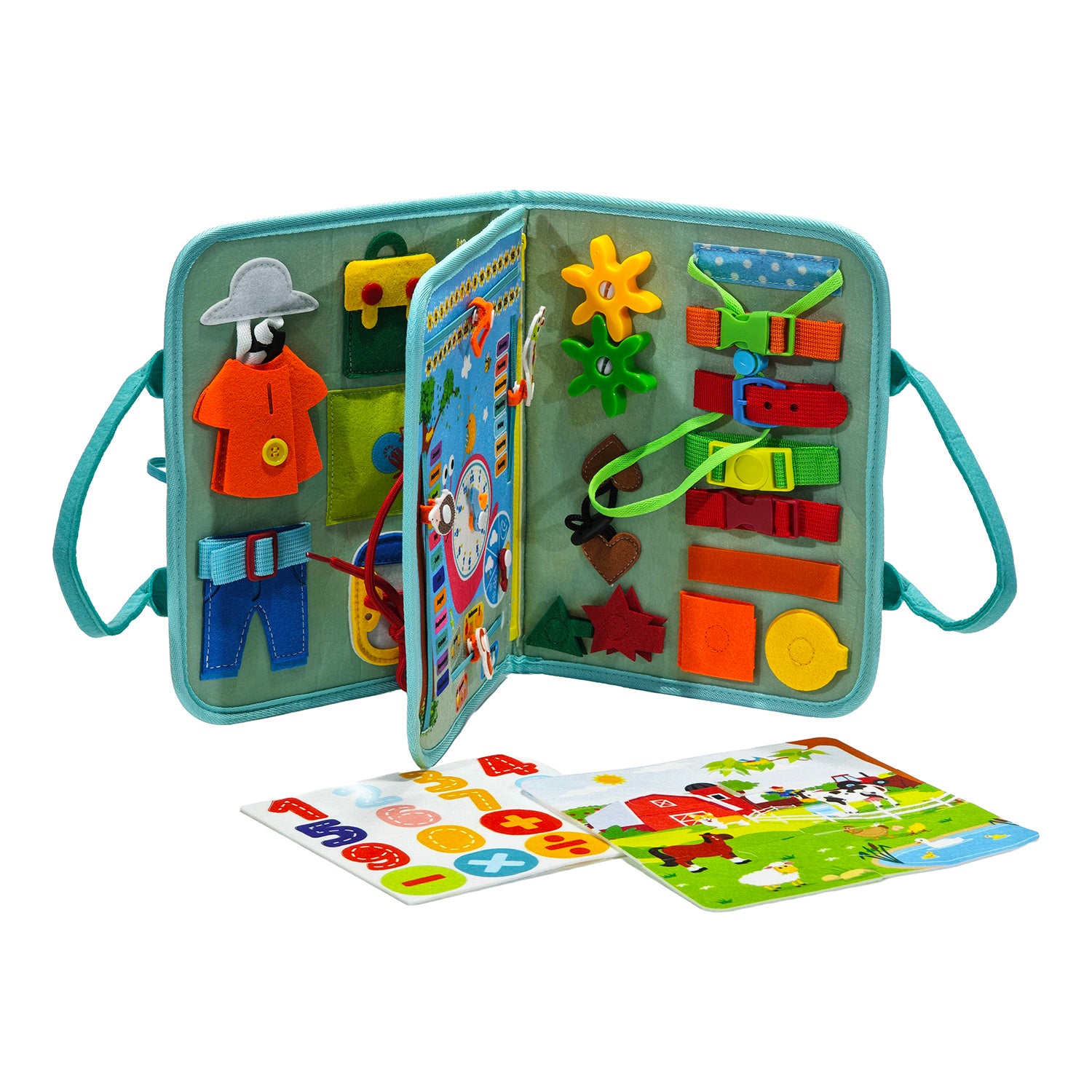 TU GIOCHI - Touch & Play Book Libro Valigetta Educativo Montessori con 4 Attività di Apprendimento 18+ Mesi