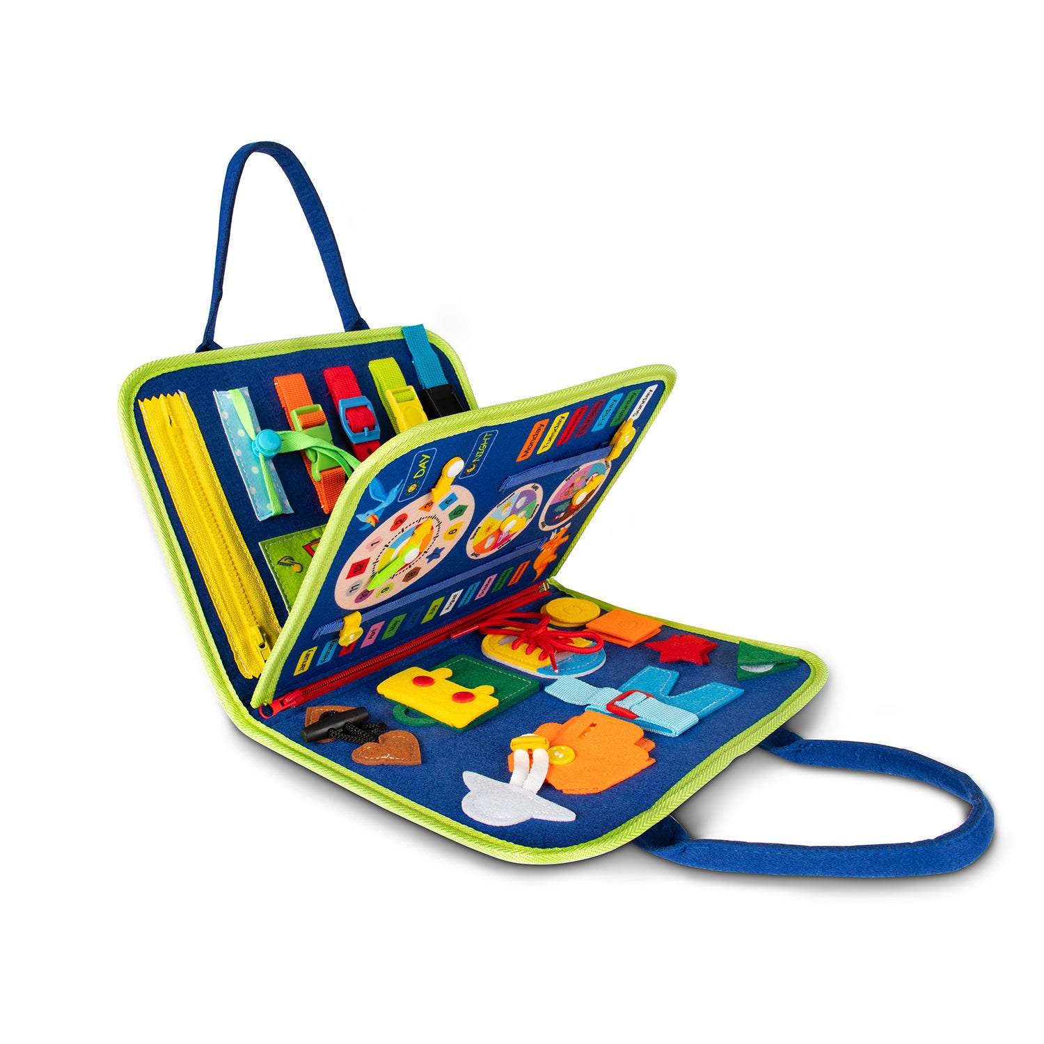 TU GIOCHI - Touch & Play Book Libro Valigetta Educativo Montessori con 4 Attività di Apprendimento 18+ Mesi