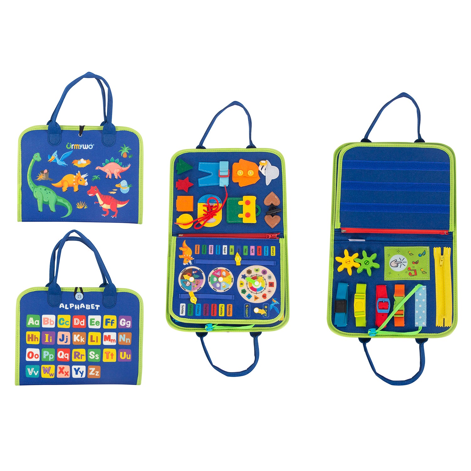 TU GIOCHI - Touch & Play Book Libro Valigetta Educativo Montessori con 4 Attività di Apprendimento 18+ Mesi