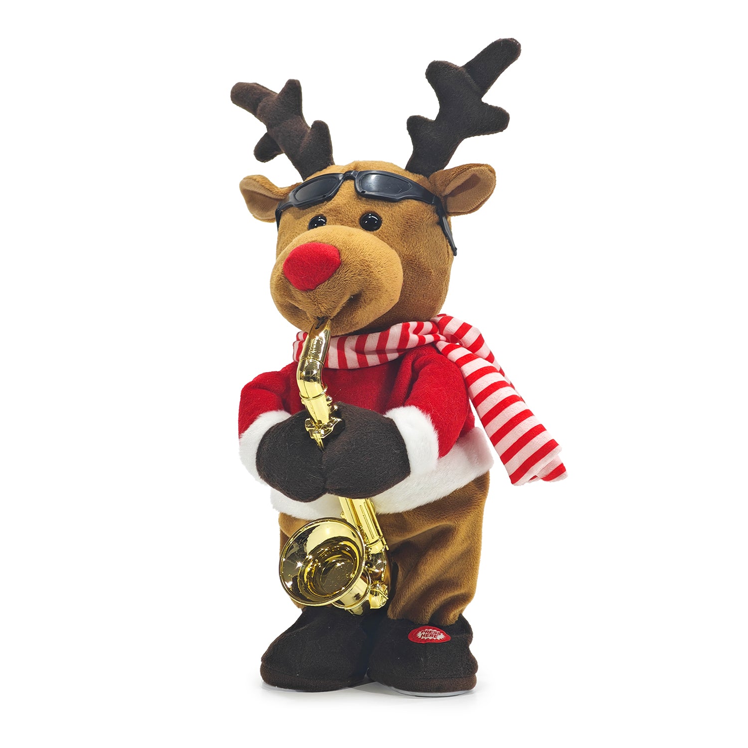 VESTIAMO CASA GRAN NATALE - Renna Natalizia Musicale con Luci e Movimento h35 cm