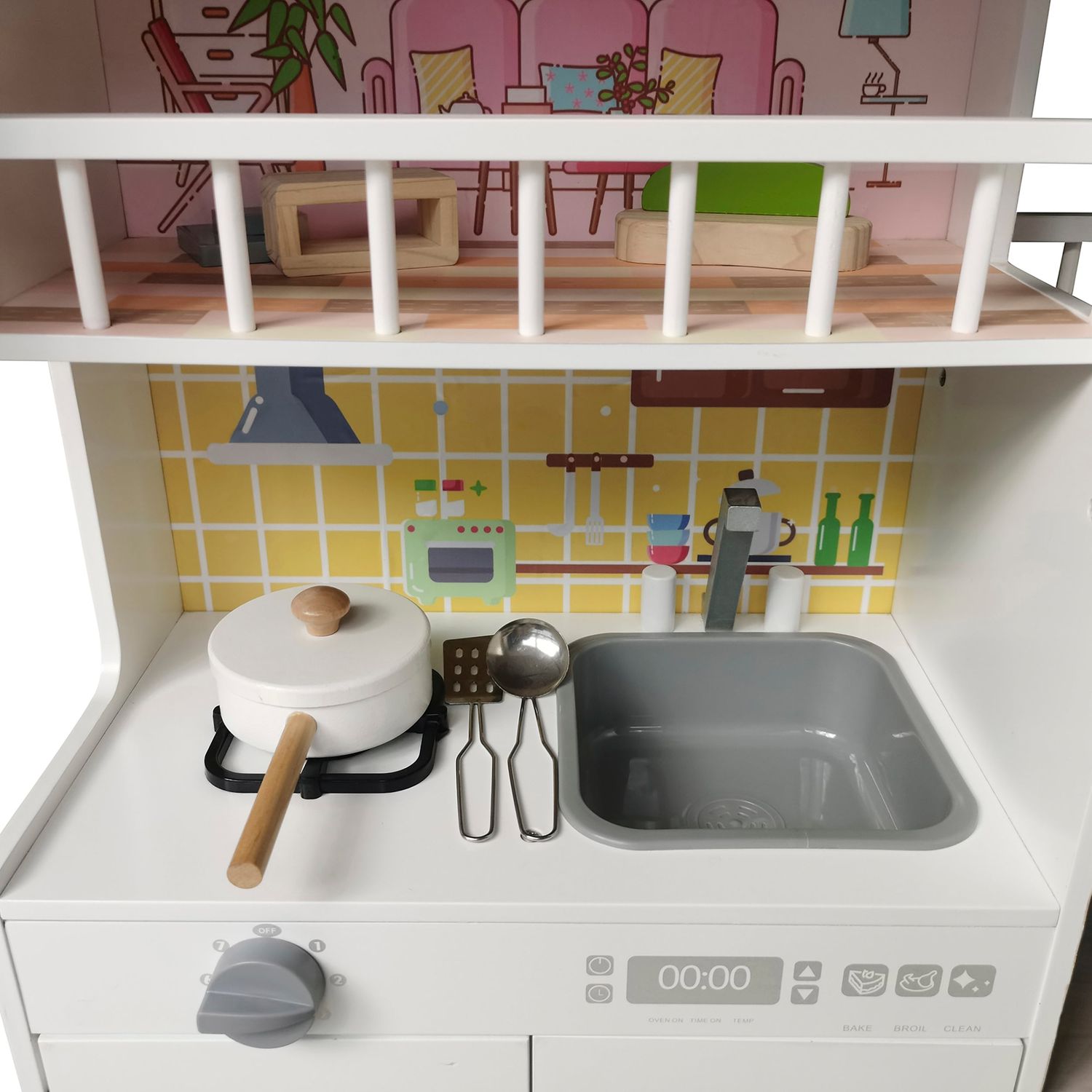 TU GIOCHI - Cucina in legno Dolce Casa Linea Wood World - h78x73x23 cm