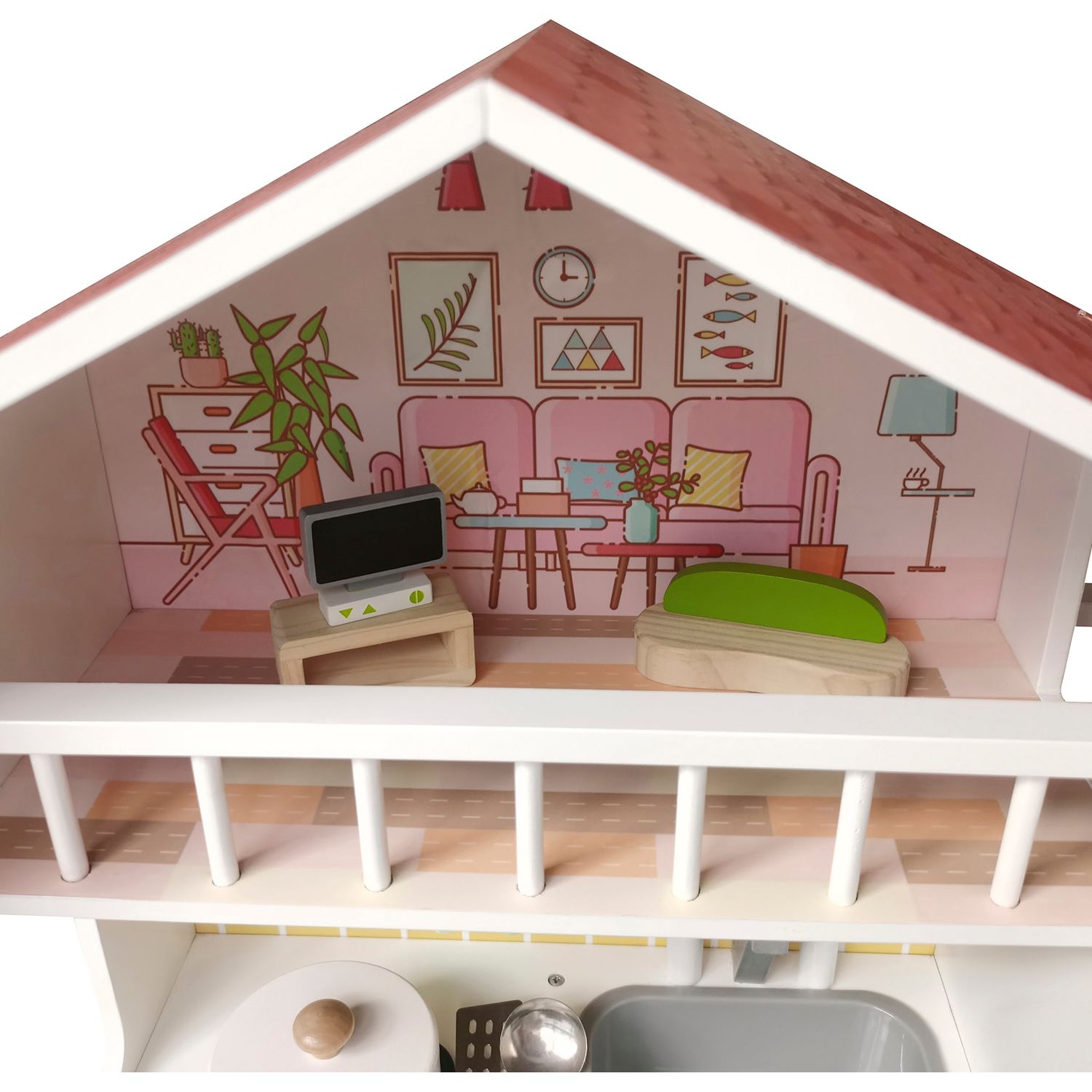 TU GIOCHI - Cucina in legno Dolce Casa Linea Wood World - h78x73x23 cm