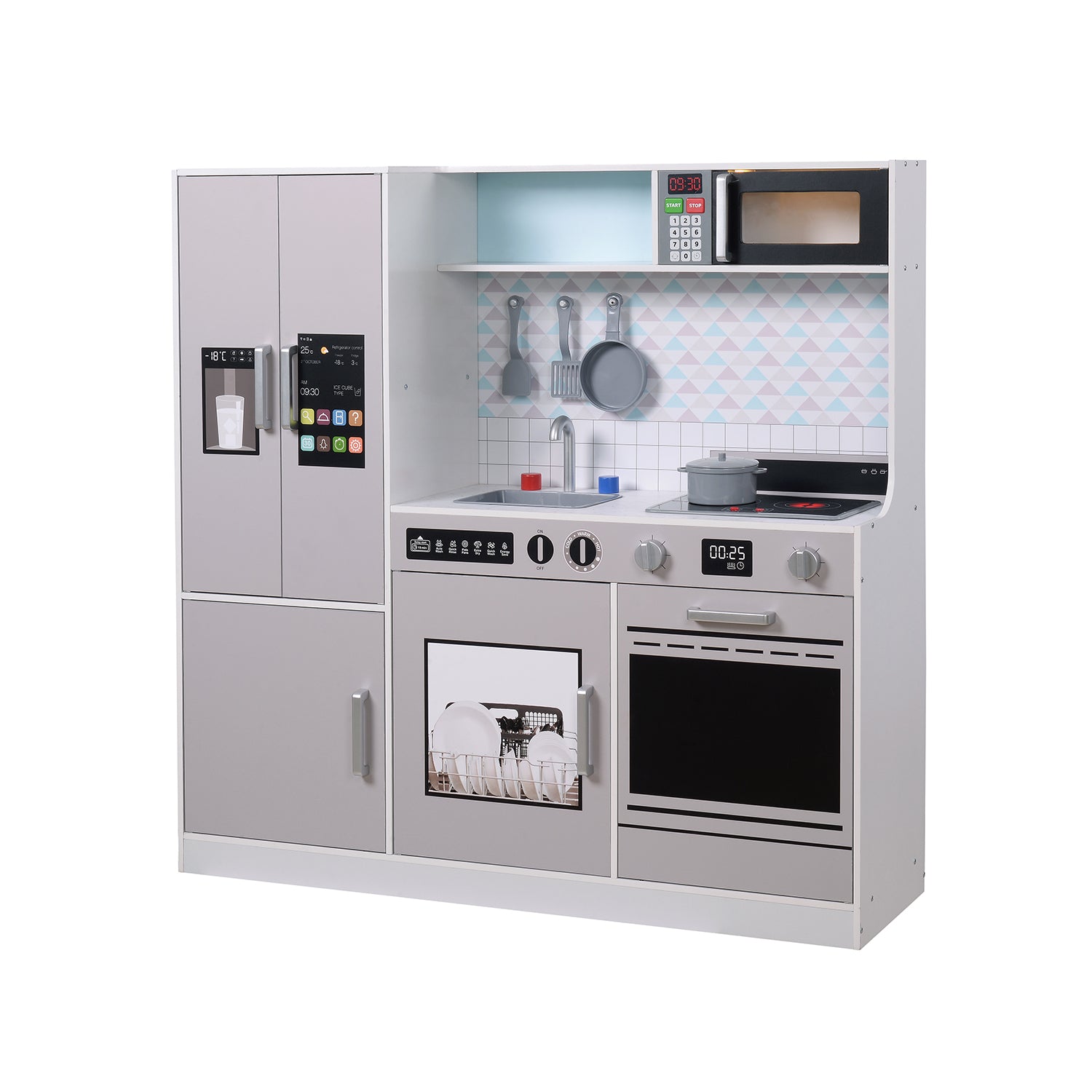 TU GIOCHI - Cucina Giocattolo in Legno Linea WoodWorld con Luci e Suoni 3+ Anni - h101x104x29,5 cm