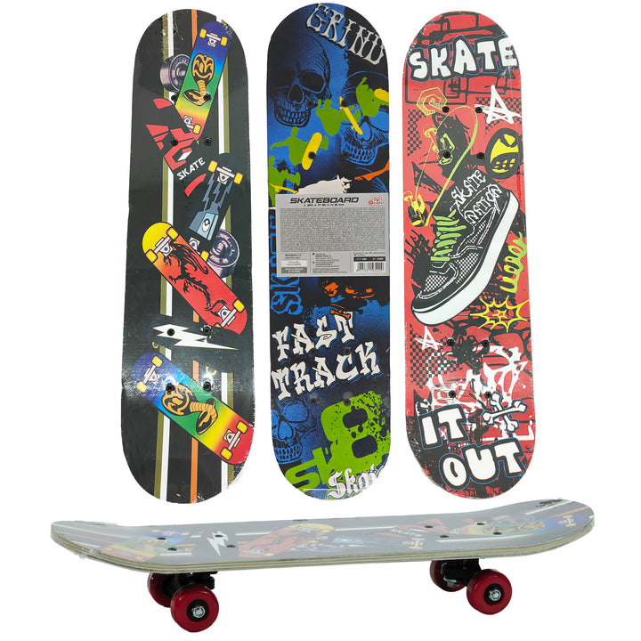 TU GIOCHI - Skateboard per Bambini lunghezza 60 cm – Tavola in Legno e PVC con Ruote Resistenti