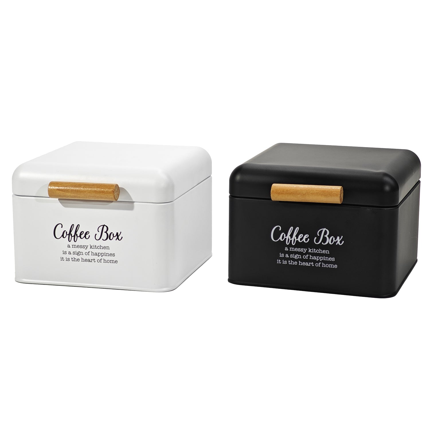 GUSTO CASA - Contenitore Portacapsule/Cialde in Metallo con Manico in Legno h14x20x20 cm