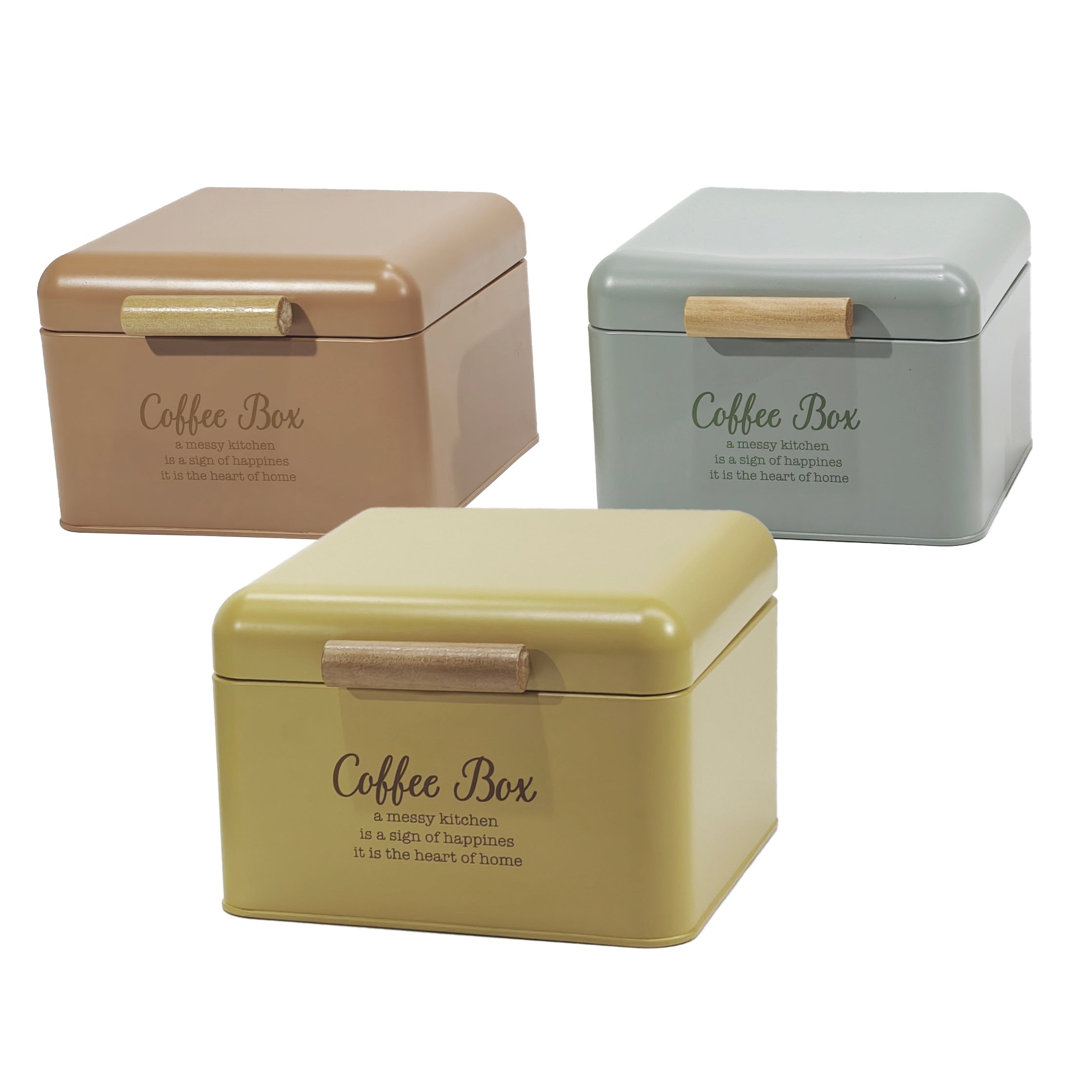 GUSTO CASA - Contenitore Portacapsule/Cialde in Metallo con Manico in Legno h14x20x20 cm