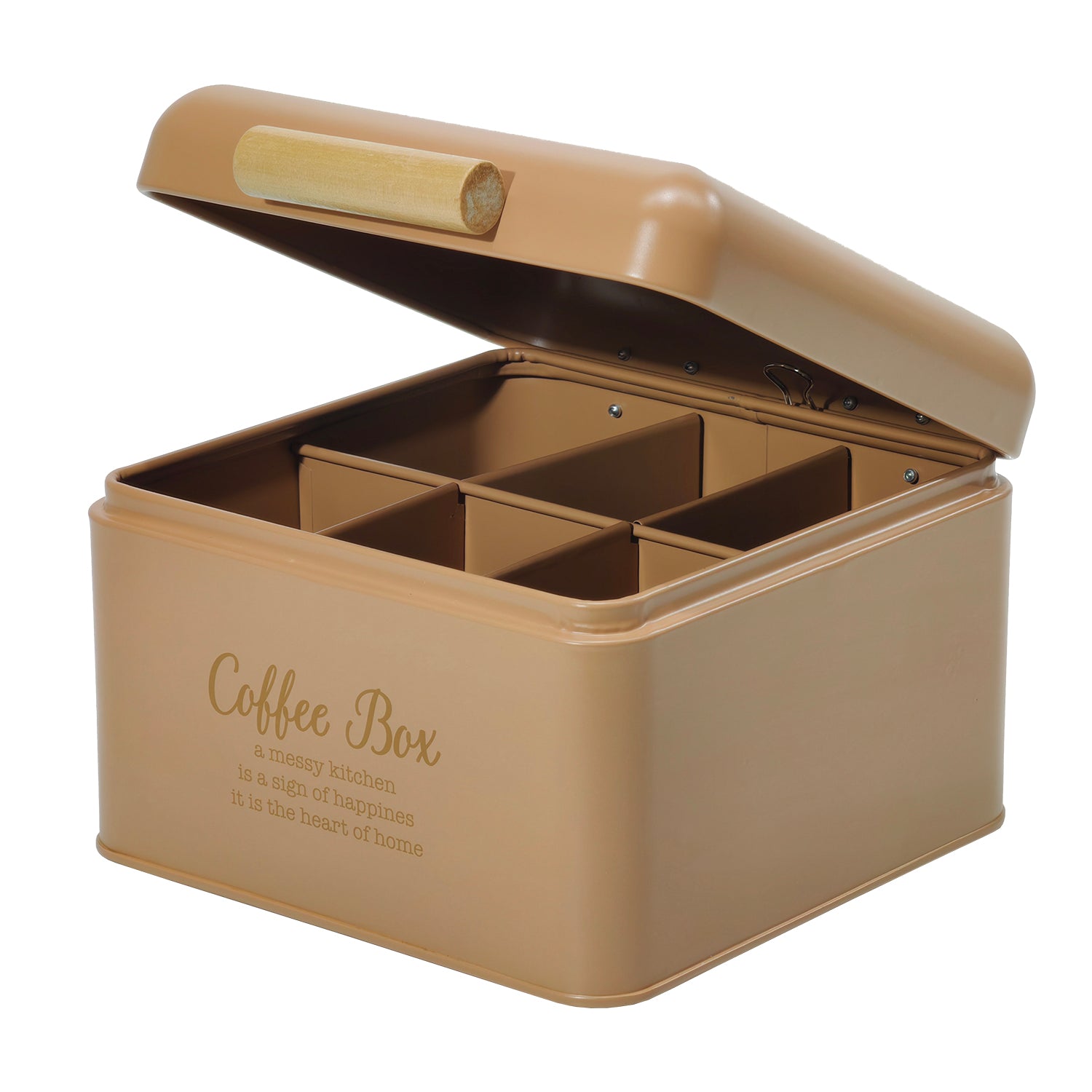 GUSTO CASA - Contenitore Portacapsule/Cialde in Metallo con Manico in Legno h14x20x20 cm