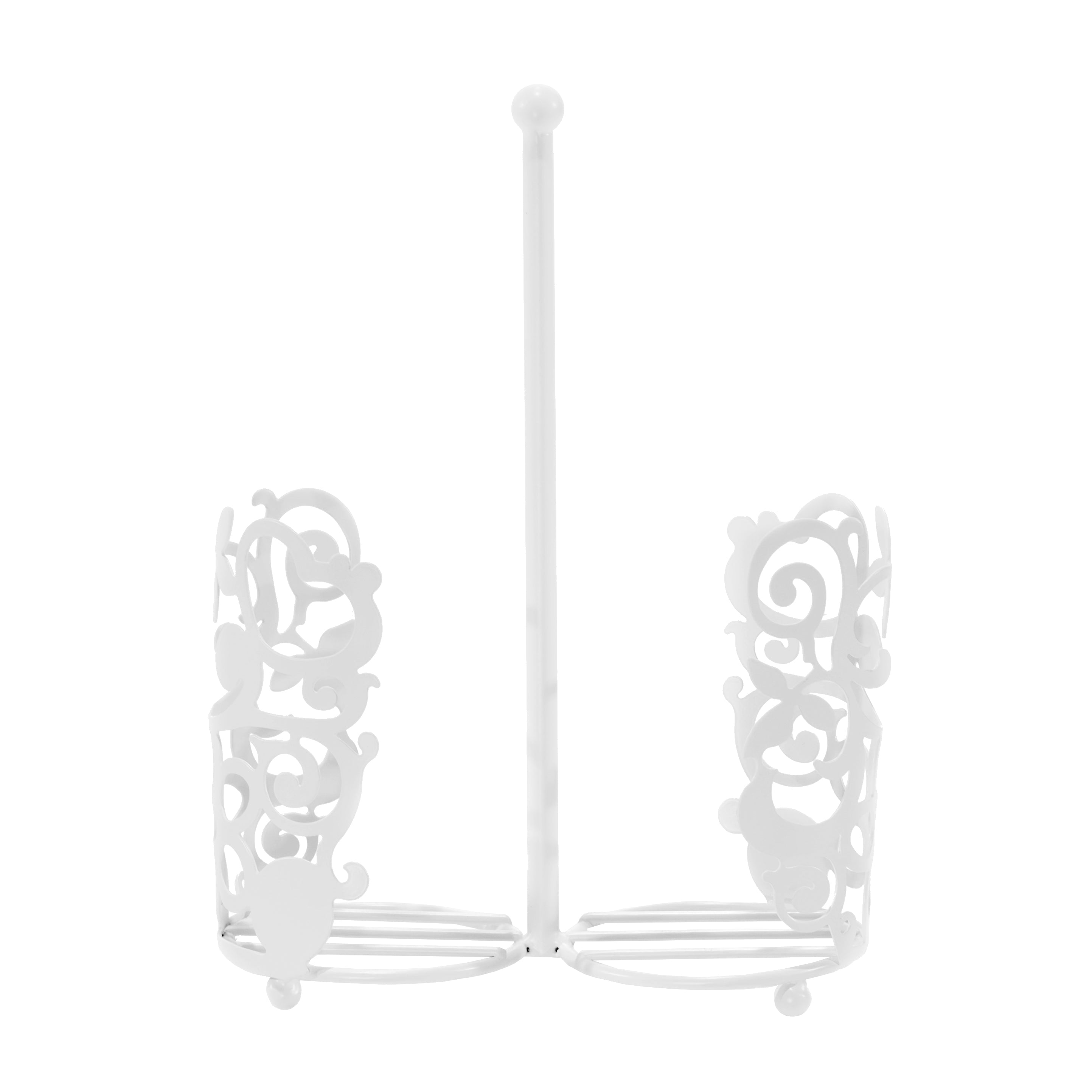 GUSTO CASA - Portabicchieri in Metallo Bianco 2 Scomparti h25 cm