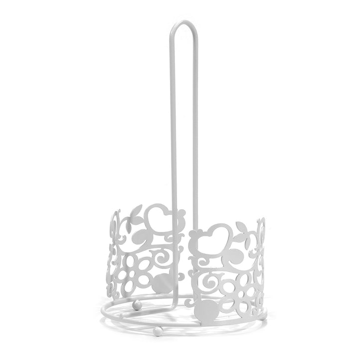 GUSTO CASA - Portarotolo da Cucina in Metallo Bianco h29 cm diametro 16 cm