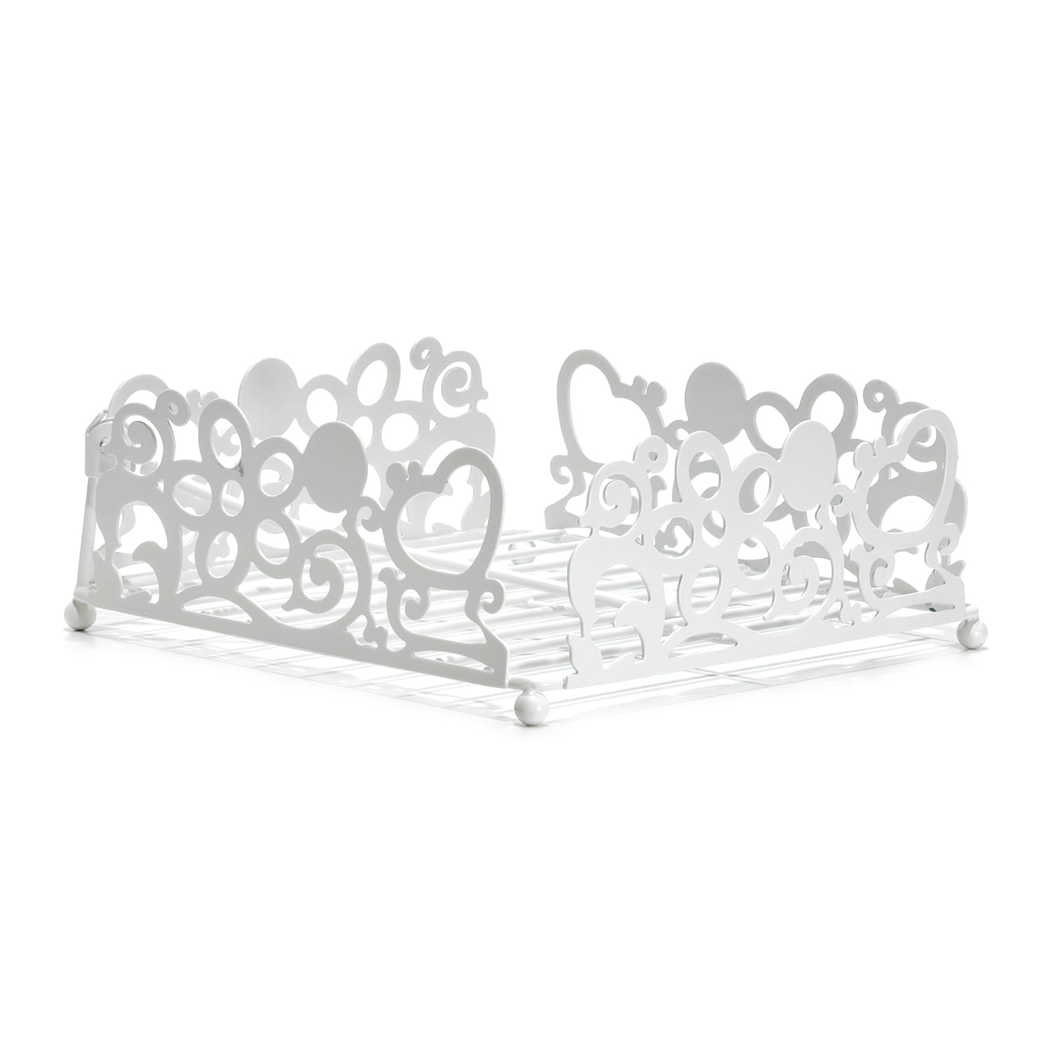 GUSTO CASA - Portatovaglioli in Metallo Bianco h7x20x20 cm