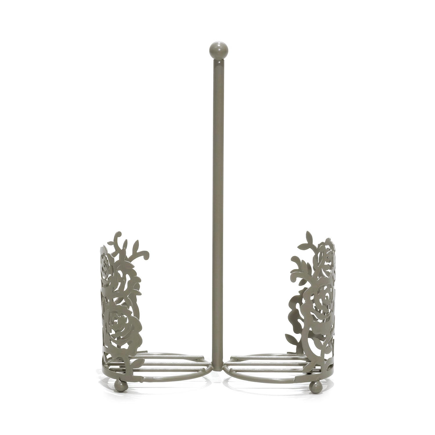 GUSTO CASA - Portabicchieri in Metallo Tortora 2 Scomparti h25 cm