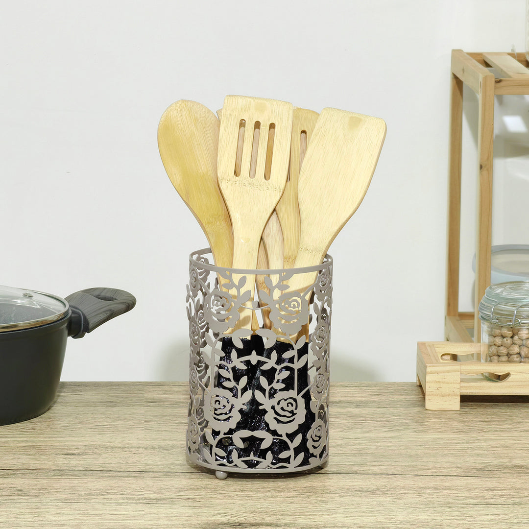 Portarotolo Premier Housewares – Ferro E Base In Legno Di Gomma, Finitura Bronzo