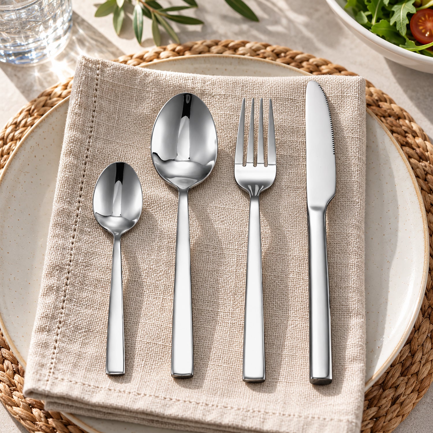 GUSTO CASA - Set Posate Anice 16 Pezzi in Acciaio Inox