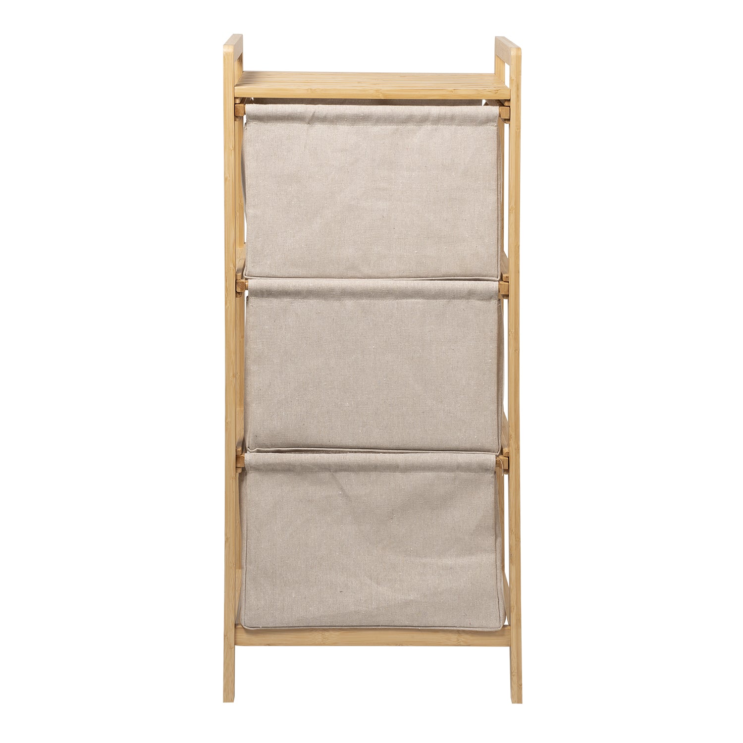 VESTIAMO CASA - Mobiletto Portabiancheria 3 Scomparti Linea Bamboo h96x44x33 cm