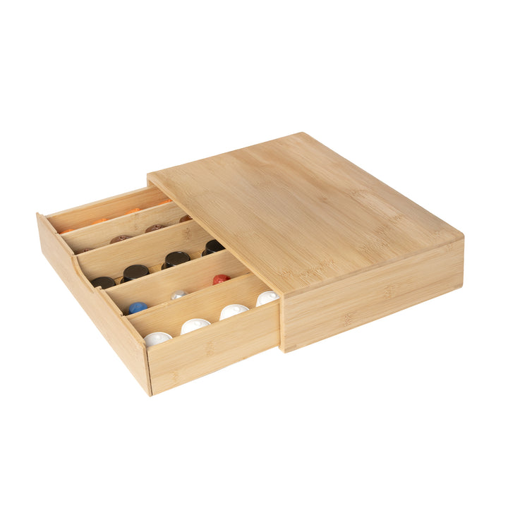 GUSTO CASA - Porta capsule con cassetto in bamboo Linea Natura h8,7x35,4x29,8 cm