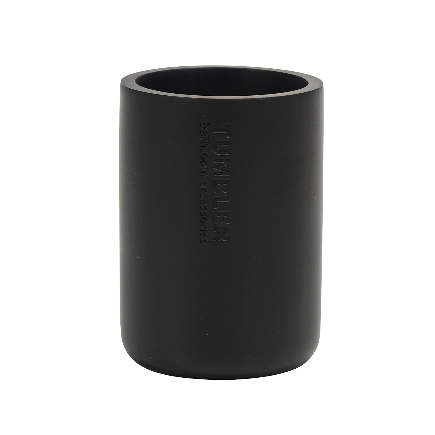 VESTIAMO CASA - Bicchiere Porta Spazzolini in Poliresina Nero - h10,7 cm diametro 7,5 cm