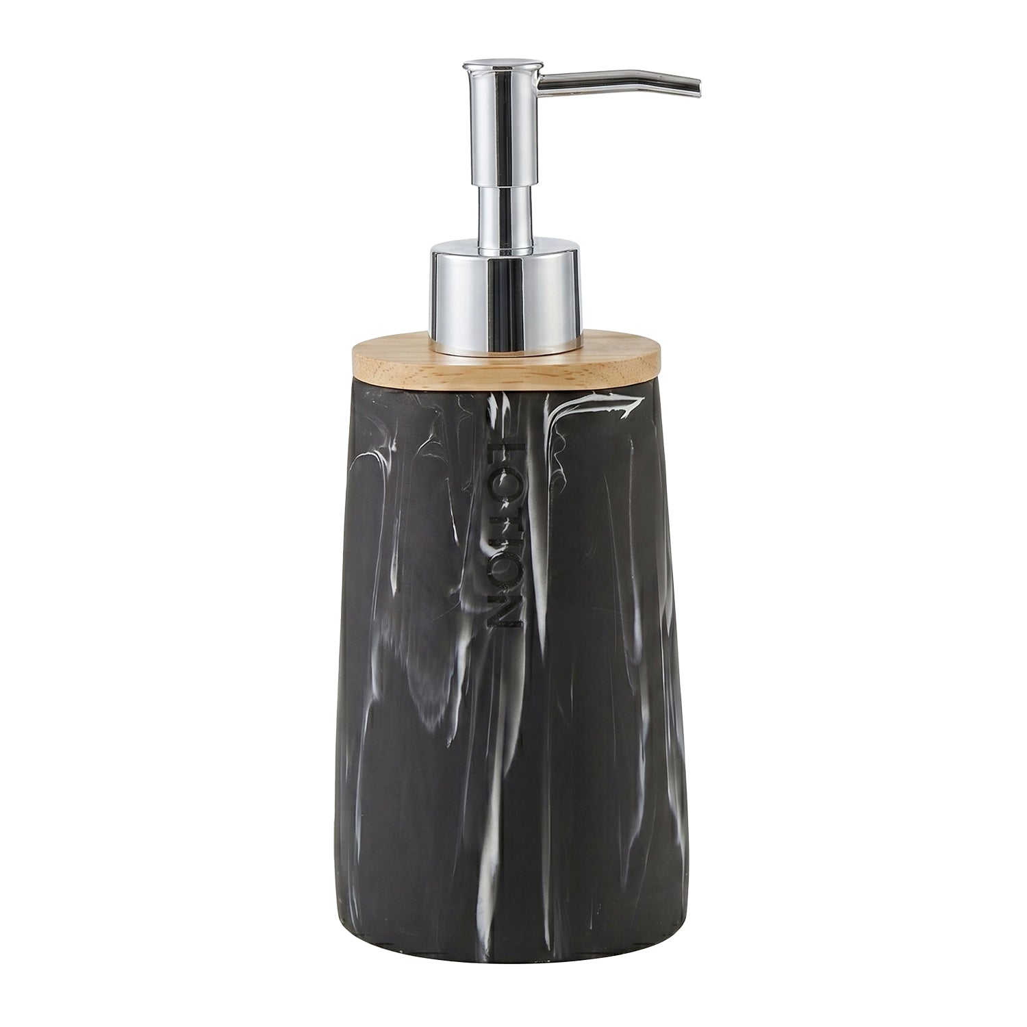VESTIAMO CASA - Dispenser Sapone in Poliresina Nero Effetto Marmo 260 ml