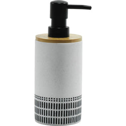 VESTIAMO CASA - Dispenser sapone Effetto Sabbia Bianco e Nero - h18 diametro 7,2 cm