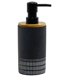VESTIAMO CASA - Dispenser sapone Effetto Sabbia Nero e Bianco - h18 diametro 7,2 cm
