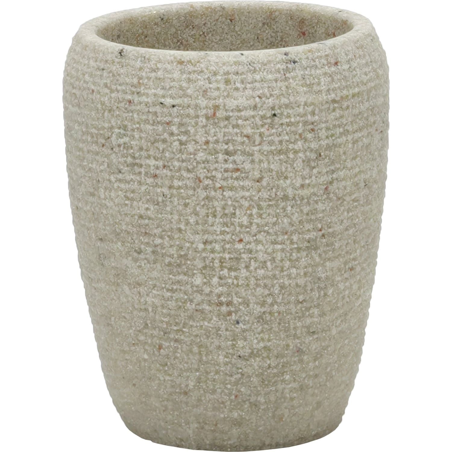 VESTIAMO CASA - Bicchiere Porta Spazzolini Beige - h19 diametro 7,5 cm