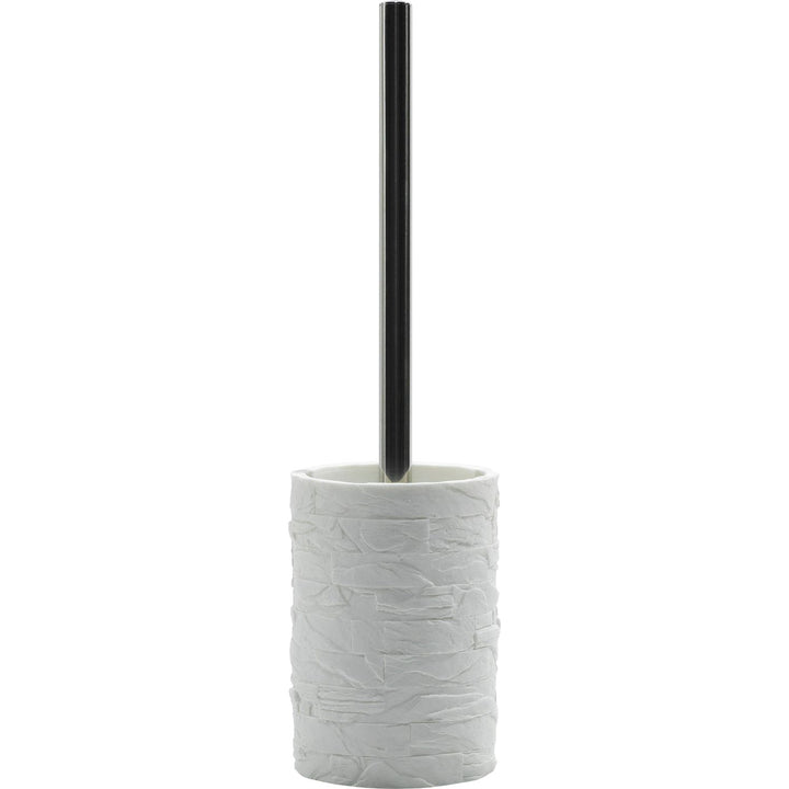 VESTIAMO CASA - Portascopino Effetto Pietra Bianco - h37 diametro  10 cm