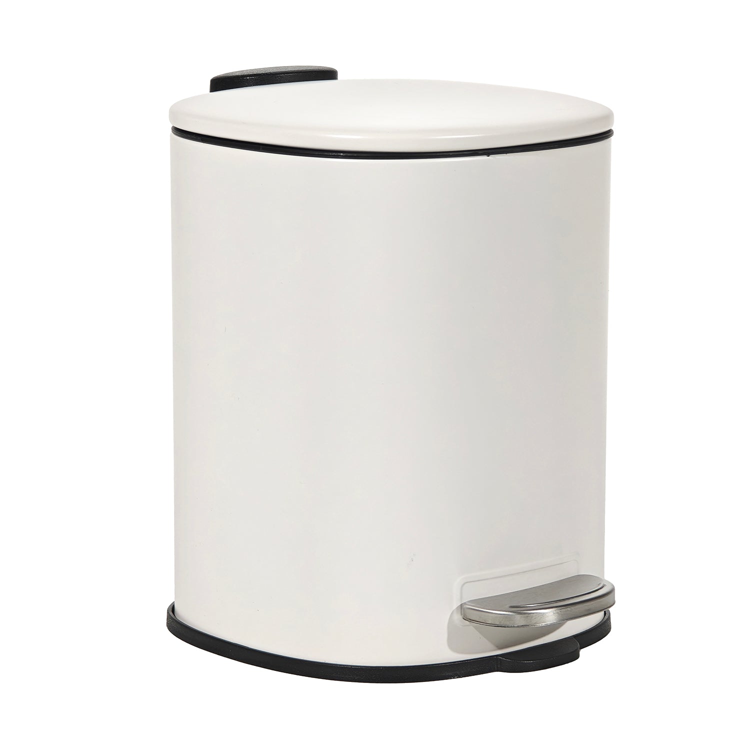 VESTIAMO CASA - Pattumiera con Pedale in Acciaio Bianco Opaco Soft Close 3 litri - h23,5x21x17 cm