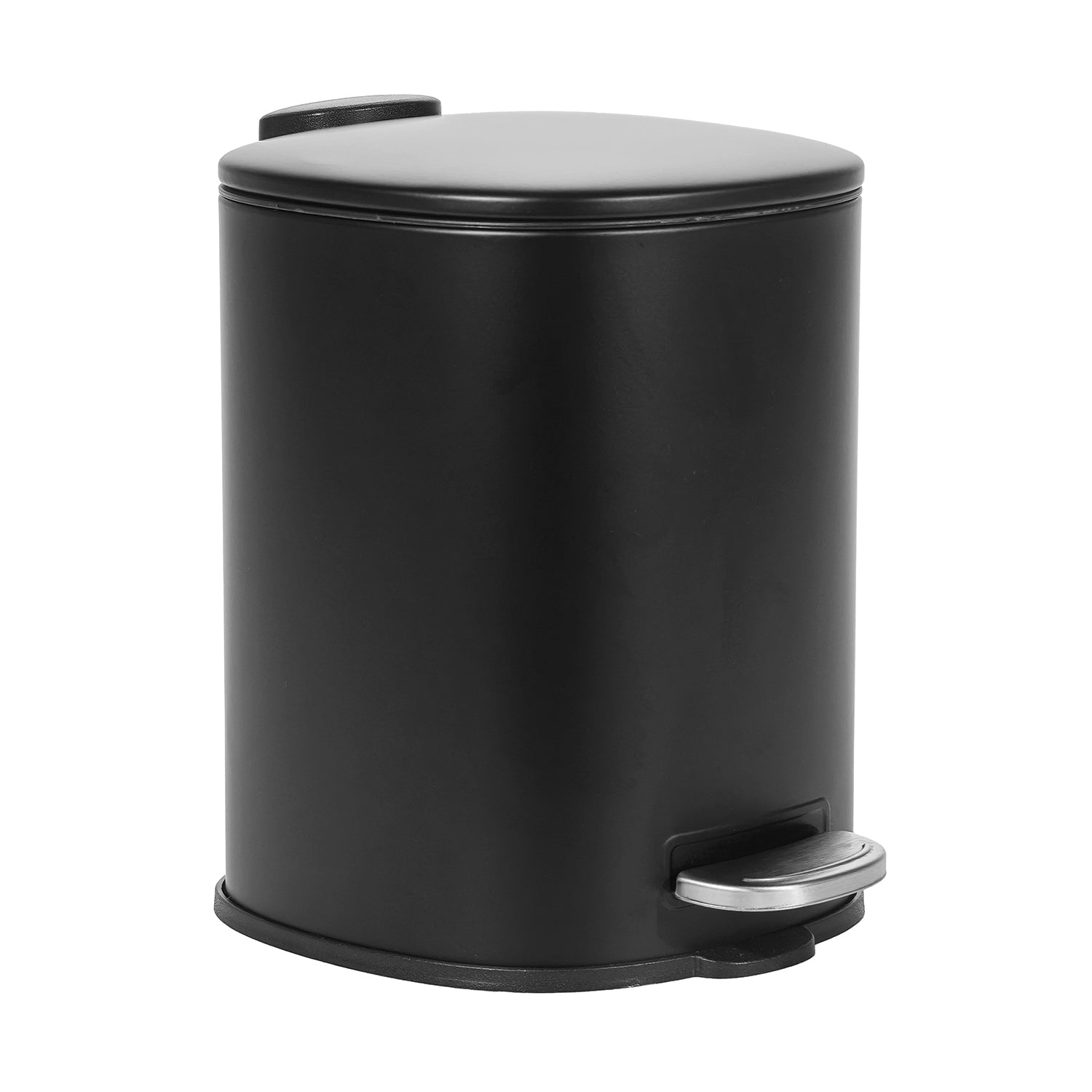 VESTIAMO CASA - Pattumiera con Pedale in Acciaio Nero Opaco Soft Close 3 litri - h23,5x21x17 cm
