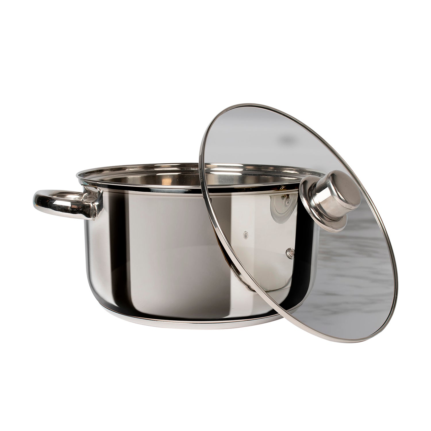 GUSTO CASA - Casseruola in acciaio inox con coperchio in vetro Linea Matilde diametro 16 cm