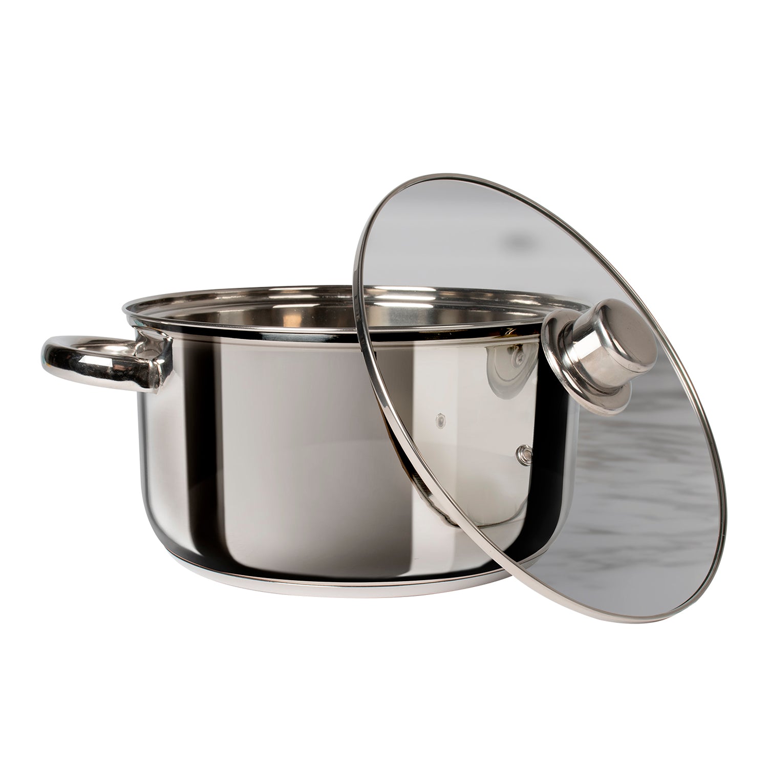 GUSTO CASA - Casseruola in acciaio inox con coperchio in vetro Linea Matilde diametro 20 cm