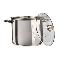 GUSTO CASA - Pentola in acciaio inox con coperchio in vetro Linea Steel Induction - diametro 24 cm