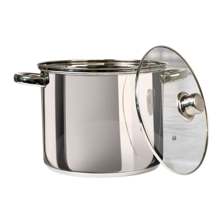 GUSTO CASA - Pentola in acciaio inox con coperchio in vetro Linea Matilde diametro 28 cm