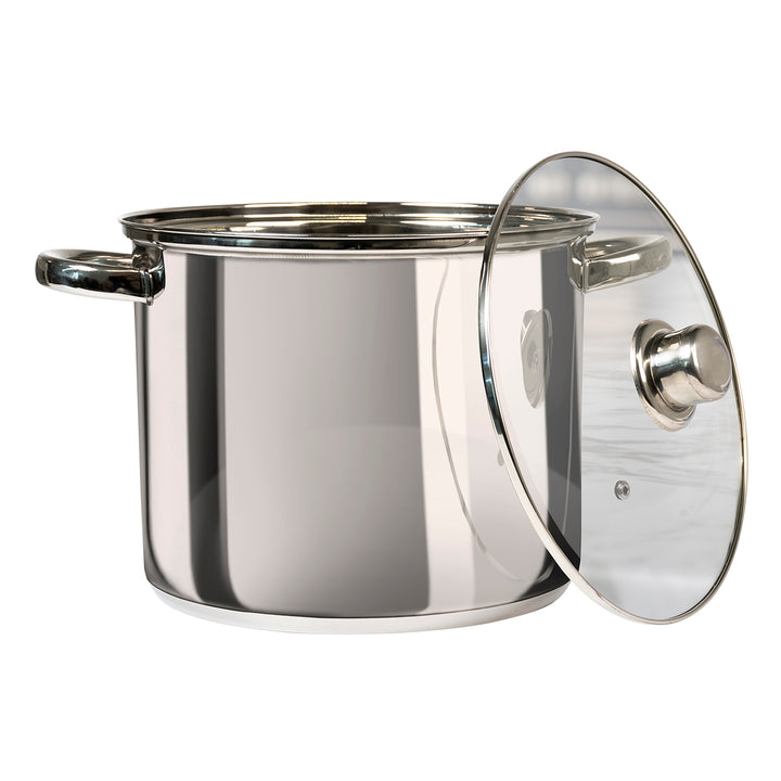 GUSTO CASA - Pentola in acciaio inox con coperchio in vetro Linea Matilde diametro 30 cm