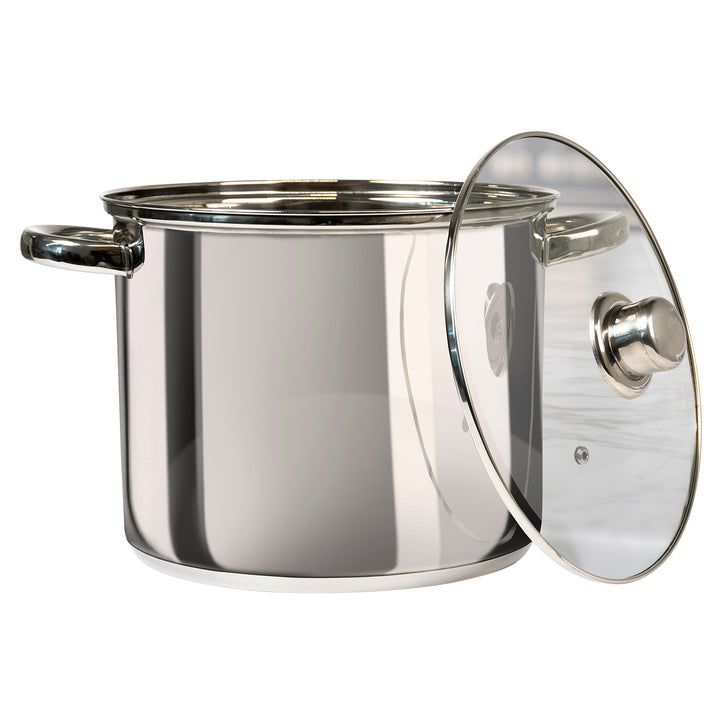 GUSTO CASA - Pentola in acciaio inox con coperchio in vetro Linea Matilde diametro 32 cm